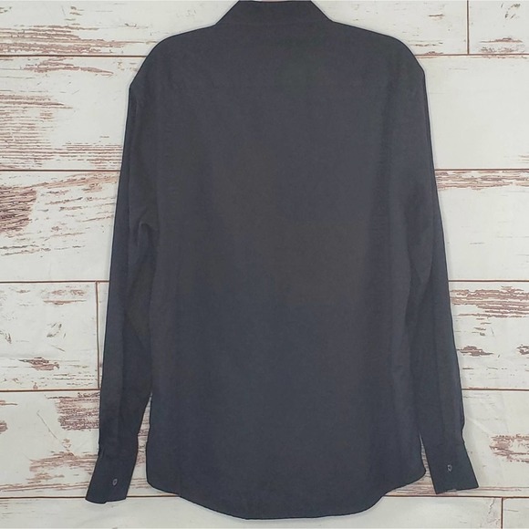 Bugatchi Uomo Black Textured Button Up Shirt XL - Picture 3 of 12